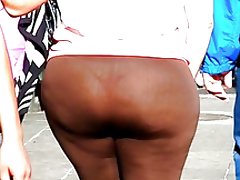Splendide donne grassa culo vedere attraverso spandex perizoma